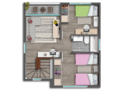 Planta 2do piso Modelo C — Las Loicas