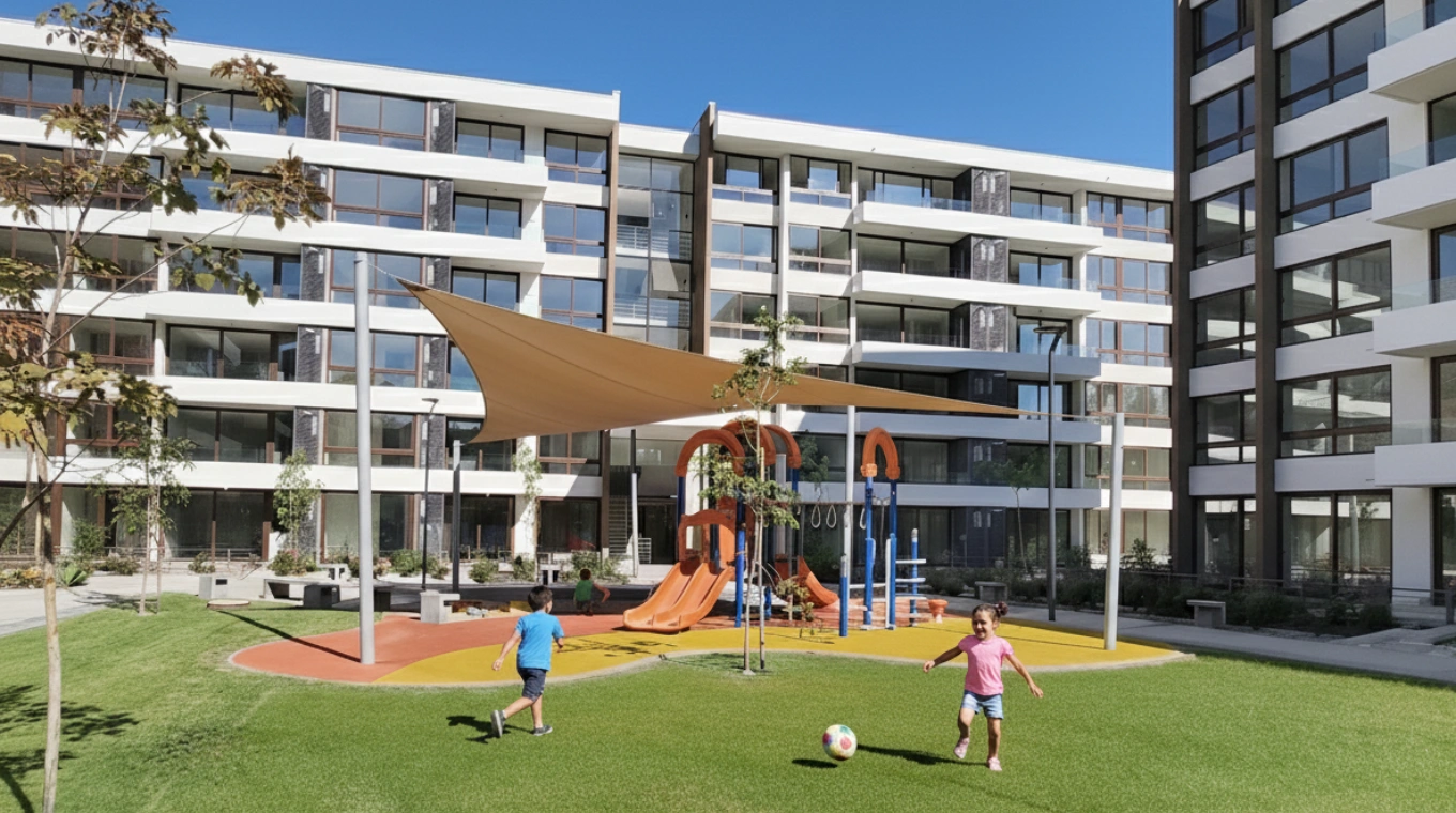 Departamento nuevo en venta en Condominio Plaza Piedra, Huechuraba, Santiago