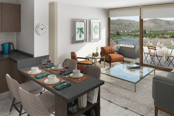 Living comedor departamento Plaza Piedra