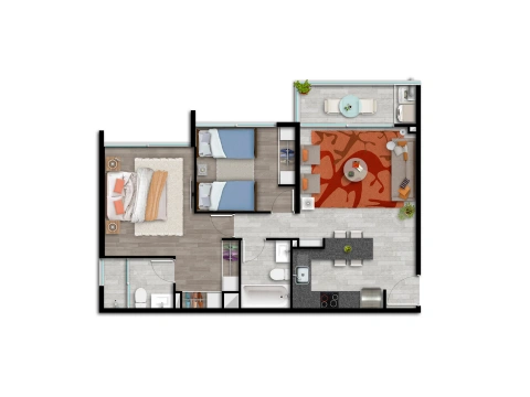 Planta 2 Depto Bi — Plaza Piedra