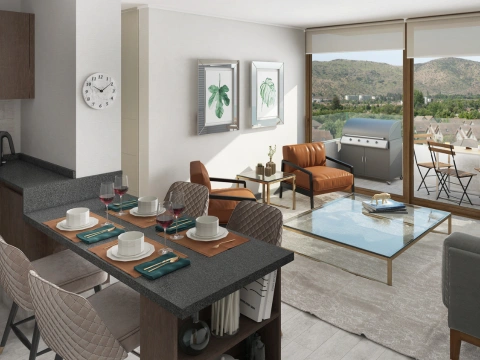 Render Depto Bi — Plaza Piedra
