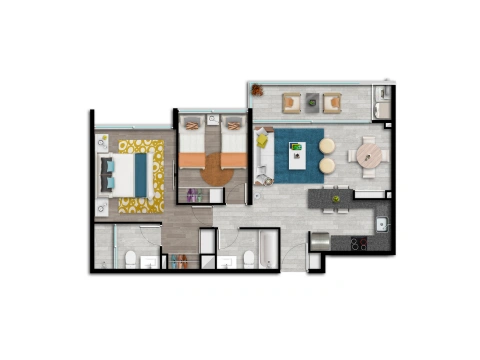 Planta 2 Depto Bi1 — Plaza Piedra
