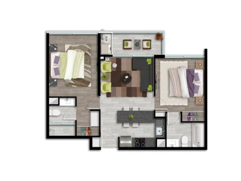 Planta 2 Depto Bm — Plaza Piedra