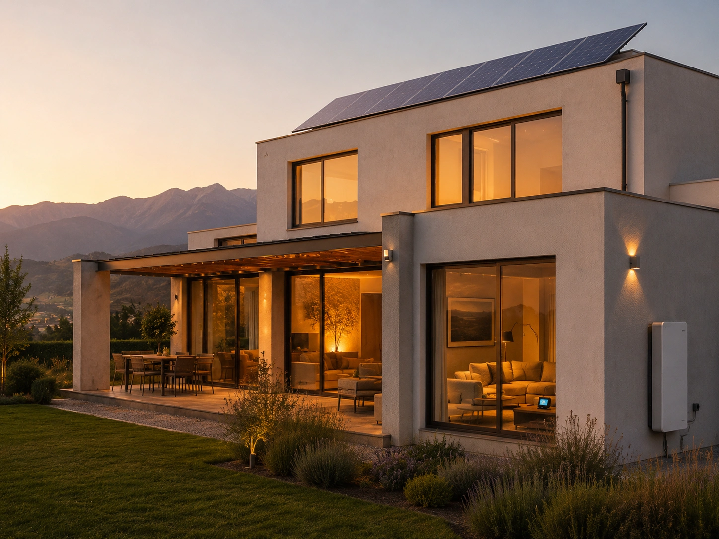 Kit Ictinos Smart en casas Las Loicas — Paneles solares, batería de litio, domótica completa